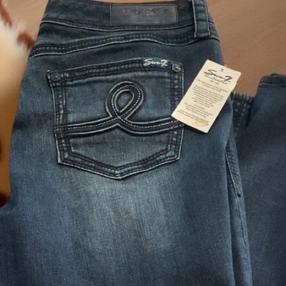 Seven for All Mankind bootcut dark wash jeans,SZ 14 stretch comfy,73%cotton - Picture 9 of 10